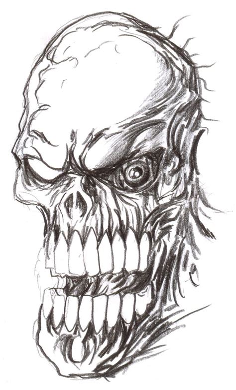 Charcoal Horror Skull By Demonic666evil On Deviantart
