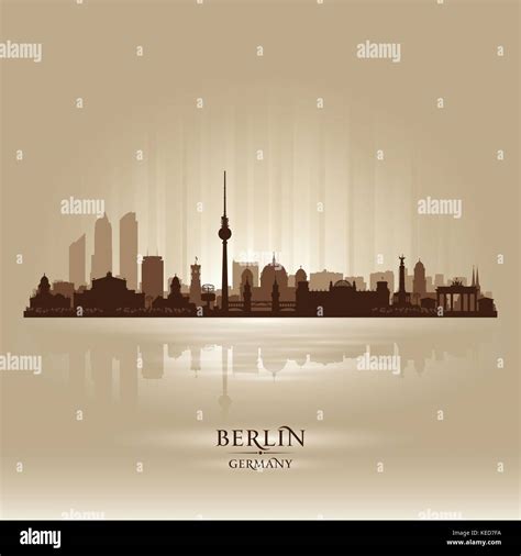 Berlin Germany City Skyline Vector Silhouette Illustration Stock Vector