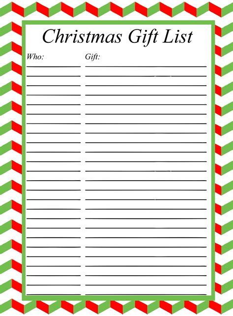 Christmas organization lists