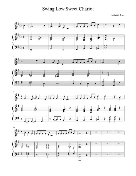 The sheet music swing low, sweet chariot. Swing Low Sweet Chariot Sheet music for Piano, Voice ...