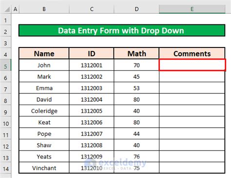 How To Create Data Entry Form With Drop Down List In Excel 2 Methods