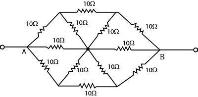 Seven Resistors Each Of Value 5 Omega Are Connected As Shown In Figure