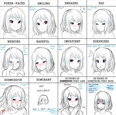 Cr Rinas Expression Meme By Erkaz Anime Face Drawing Anime Faces