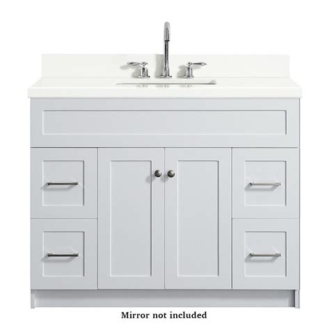 Latitude run® 36 vanity with quartz top. Ariel Hamlet 43 in. Bath Vanity in White with Quartz Vanity Top in White with White Basin-F043S ...