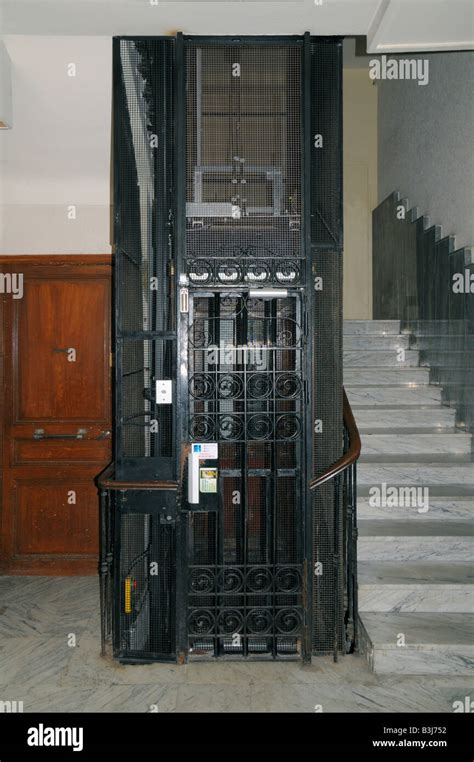 An Old Fashioned Elevator In An Apartment Building In Nice On The Cote