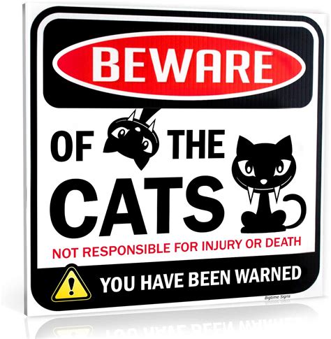 Bigtime Signs Beware Of Cats Warning Sign 12 Inch Square