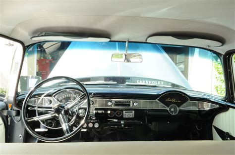 1956 Bel Air 4 Door Sedan Resto Mod Grey And White Two Tone Restored