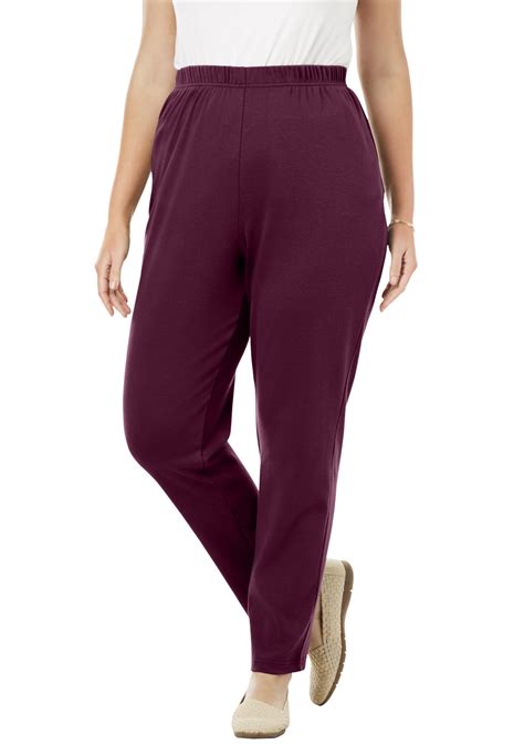 woman within woman within women s plus size tall straight leg ponte knit pant