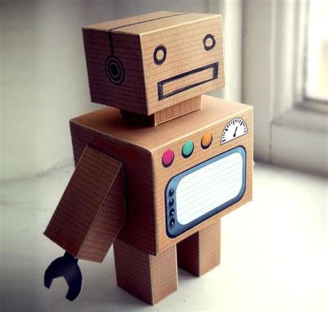 Build Your Own Cardboard Robot Paper Toy By Bryn Jones Cardboard