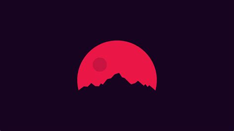 Crystal lake black and blue hd wallpaper 4k ultra hd wide tv. Minimalism Mountains Red, HD Artist, 4k Wallpapers, Images ...