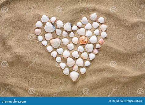 Heart Made Of Sea Shells And Pebbles Stock Image Image Of Ocean