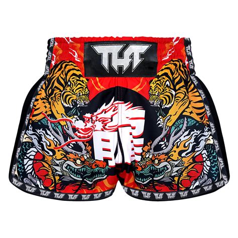 tuff chinese dragon tiger muay thai shorts tuff sport