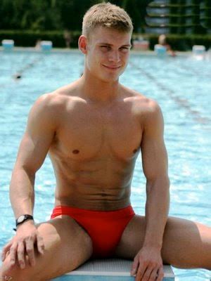 Shirtless Male Swimmer Pool Jocks Guys Hunks Speedo Bare Foot Photo X