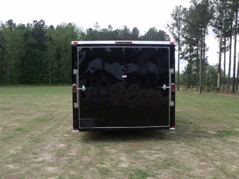 85x20 Black Enclosed Trailer With Rubber Floor 747 American