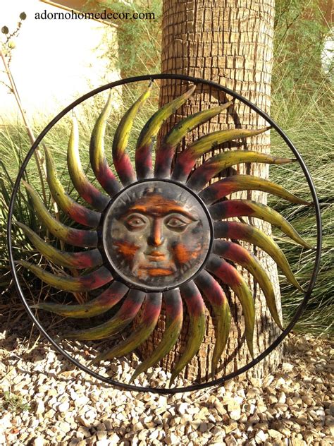 She's a beautiful piece and looks wonderful placed in your garden or hung up on a wall, shed, tree or fence. Large Round Metal Sun Wall Decor Garden Art Indoor Outdoor Patio Wall Sculpture | eBay