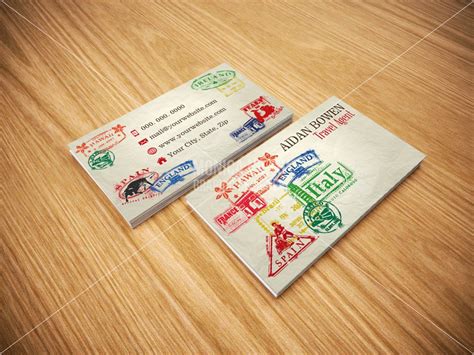 Custom Premade Travel Agent Business Cards By Monicagraphicdesign