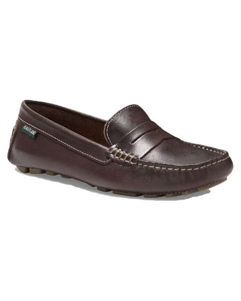 eastland patricia padded insole slip on penny loafers in brown lyst