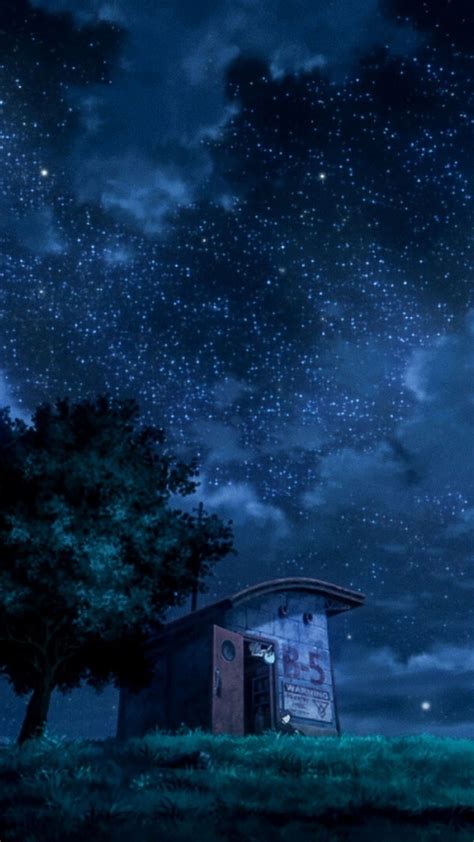 Dark Blue Sky Anime Scenery Wallpapers Wallpaper Cave