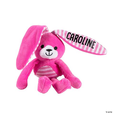 14 Personalized Easter Wired Long Ear Striped Stuffed Bunny Oriental