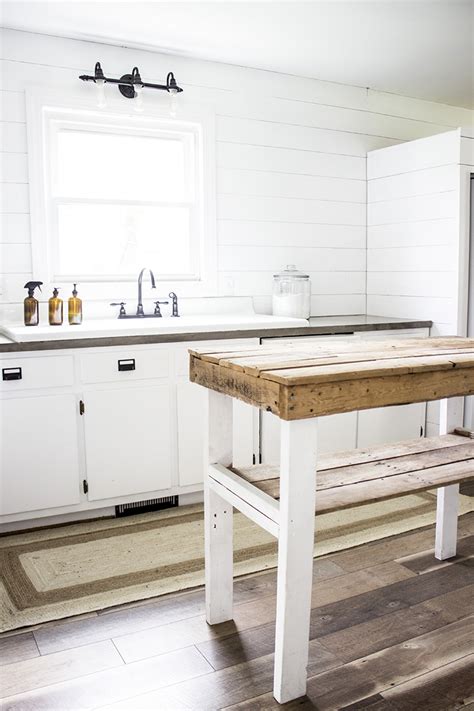 This is my version of a quilting cutting table island to look nicer for me. DIY Farmhouse Reclaimed Wood From Building Plans For A Pallet Kitchen Island Work Table | We ...