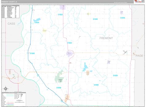 Fremont County Ia Wall Map Premium Style By Marketmaps Mapsales