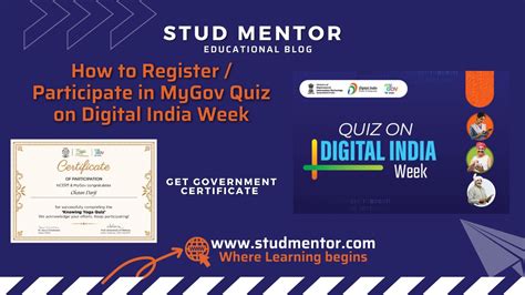 How To Register Participate In Mygov Quiz On Digital India Week