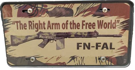 Fn Fal Right Arm Of The Free World License Plate Fnfal Rhodesian Ebay