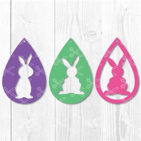 Download Bunny TearDrop Earring SVG DXF PNG File