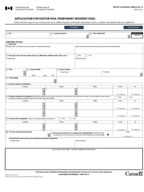 Canada Visitor Form Fill Out And Sign Online Dochub