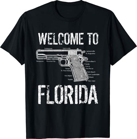 Welcome To Florida The Gunshine State T Shirt Clothing Shoes And Jewelry