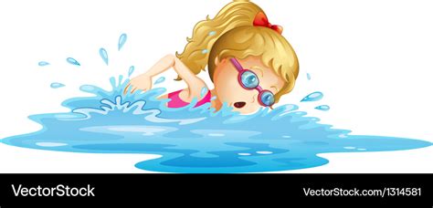 A Young Girl Swimming Royalty Free Vector Image
