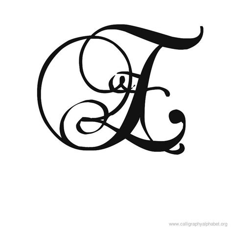 E In Calligraphy Font