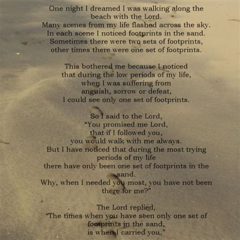 Footprints quotations to activate your inner potential: Footprints in the Sand - this is a great poem | Thought provoking quotes