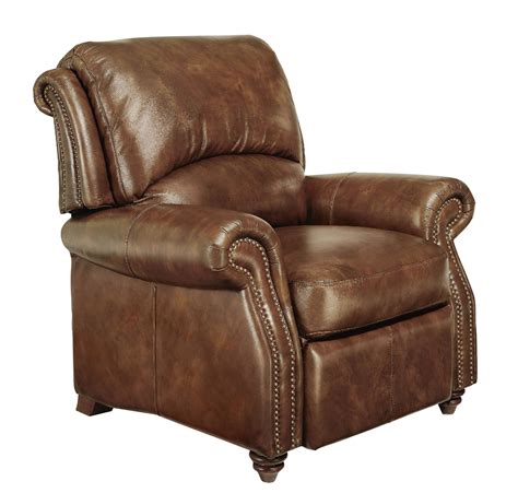 These recliners allow you to kick up your feet & stretch your body to relax. Traditional Genuine Top Grain Brown Leather Reclining Club ...