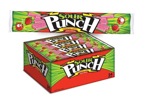 Sour Punch Strawberry Sour Straws 2oz Tray Pack Of 24