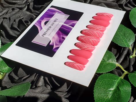 Pink Nails | Press On Nails | Ready to Ship | 10 Pc False Nails | Pink nails, Glue on nails