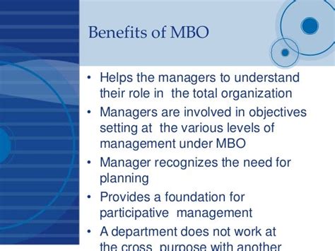 Benefits Of Management By Objectives Goal Setting Psych 484 Work