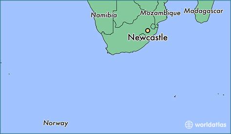 Where Is Newcastle South Africa Newcastle Kwazulu Natal Map