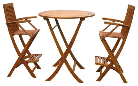 Outdoor folding chairs are those accessories that you always need and never seem to get right. 3-Pc Folding Bar Height Bistro Set - Contemporary - Patio ...