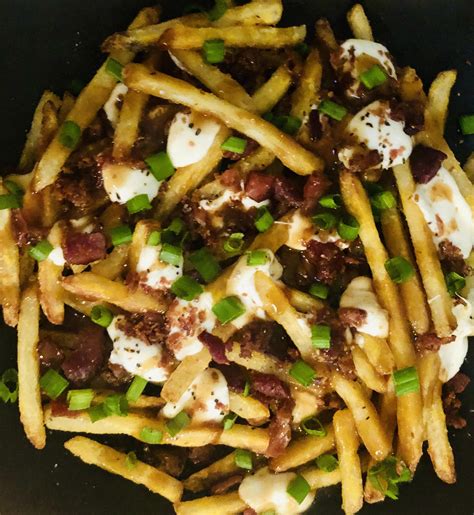 Homemade Poutine With Bacon Food