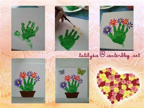 Fête des mères bébé créations pour fête des mères activités de printemps fleurs printemps fête de la famille peinture avec les mains fete des mamies cartes coeur activité peinture. Bonne fête mamie
