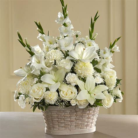 white funeral floral arrangements