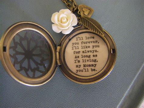 Mom Mother Locket Necklace Ill Love You Forever Ill Etsy