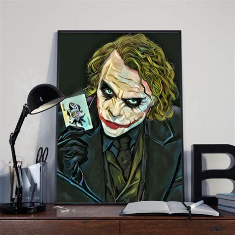 Joker Poster Batman Movie Heath Ledger Print Wall Decor Picture