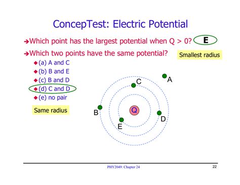 ConcepTest: Electric Potential E Which two points have the same potential?
