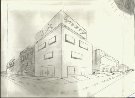 Two Point Perspective Drawing My Town By Dannberde On Deviantart