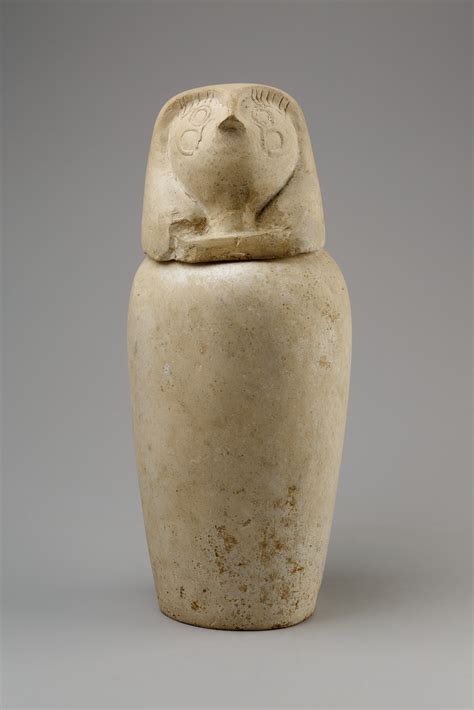 Canopic Jar With Falcon Head Qebehsenuef Third Intermediate Period