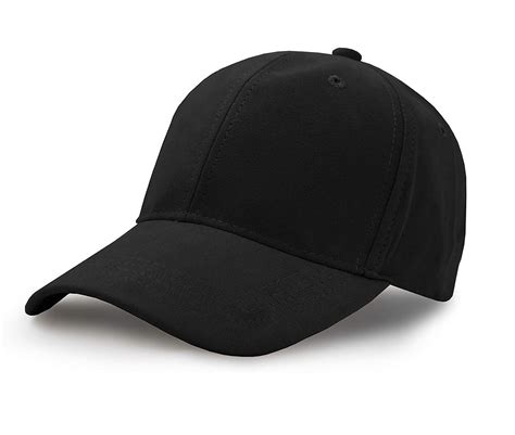 Solid Black Baseball Cap Hat With Adjustable Buckle Back Unisex
