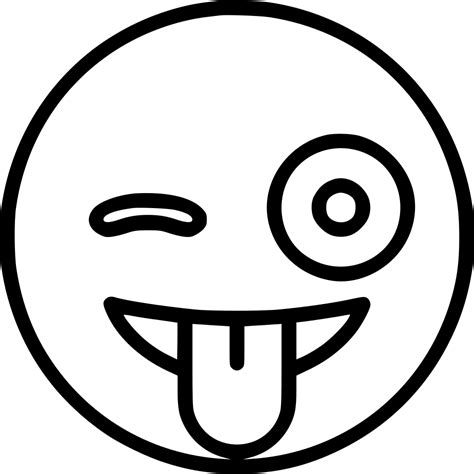 Download Drawn Tongue Png Transparent Tongue Emoji Face Black And
