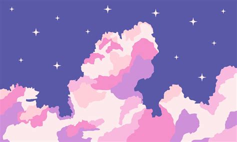 Fondo abstracto de nube de cielo de anime estético ilustración de nube de cielo vectorial